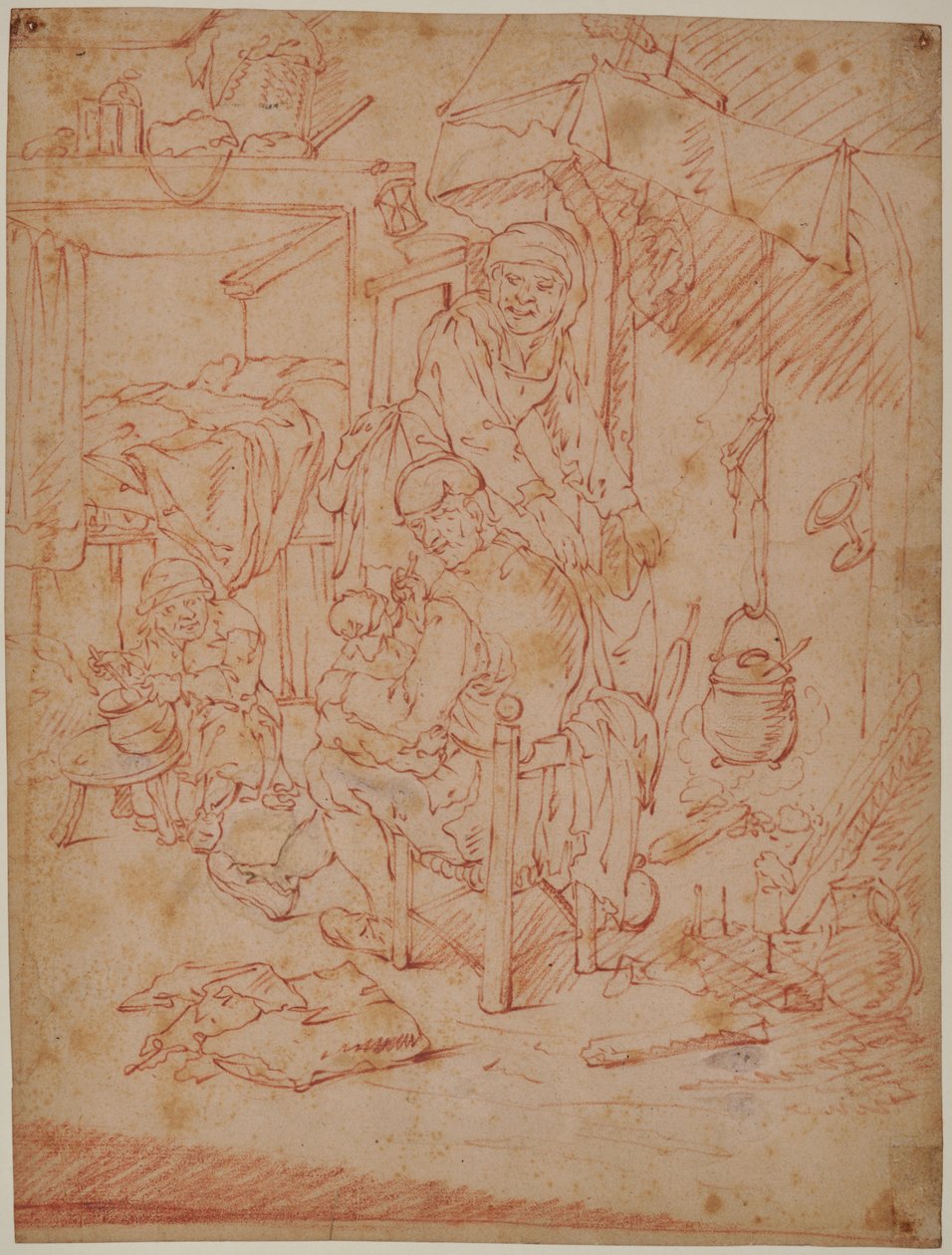 Interior holandês de Adriaen Jansz. van (attr. to) Ostade