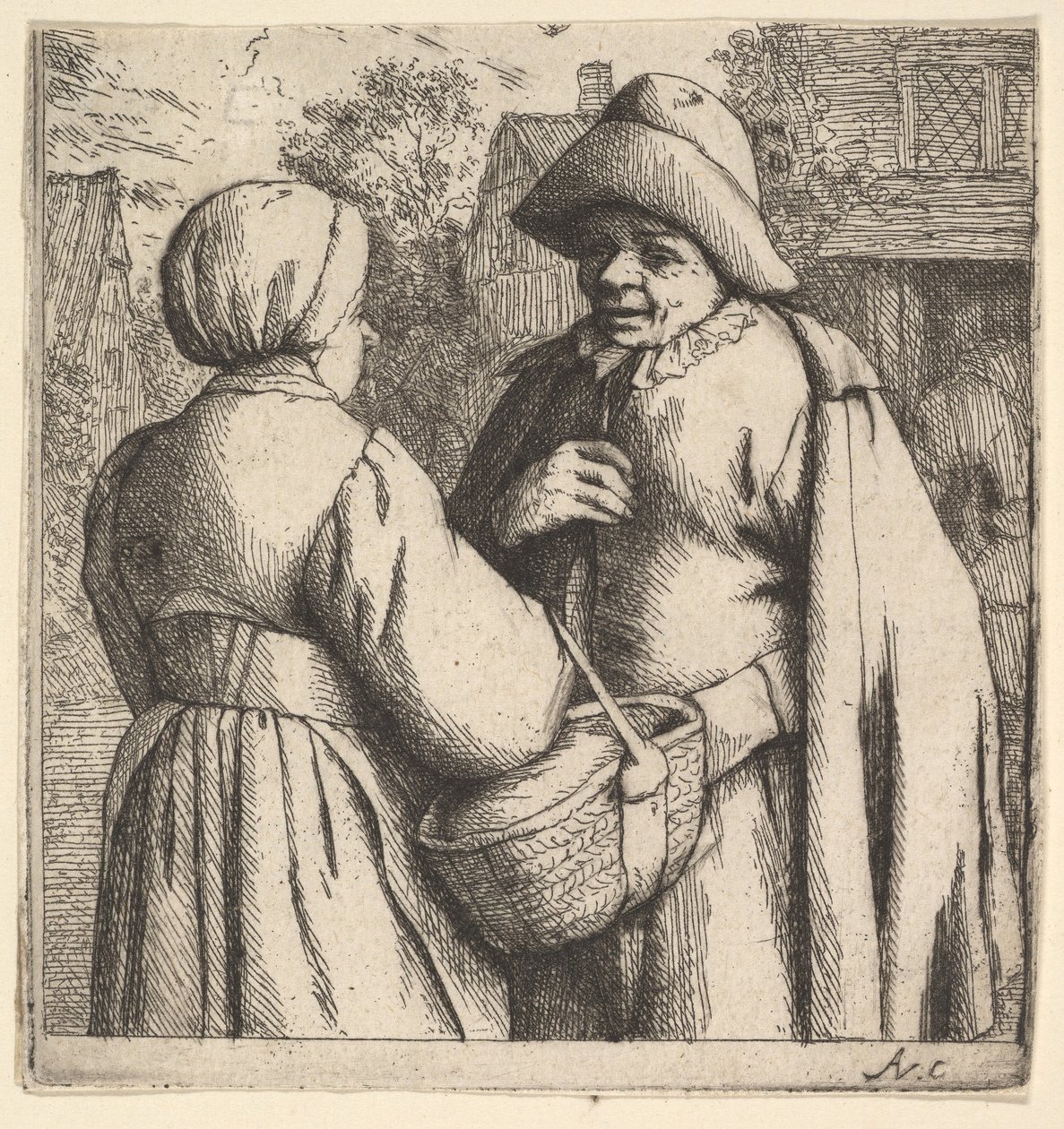Conversa na rua, 1610-85. de Adriaen Jansz. van Ostade