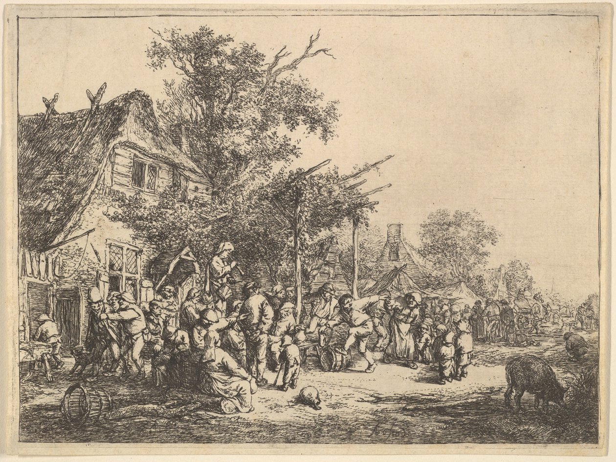 Dança sob a treliça, 1610-85. de Adriaen Jansz. van Ostade