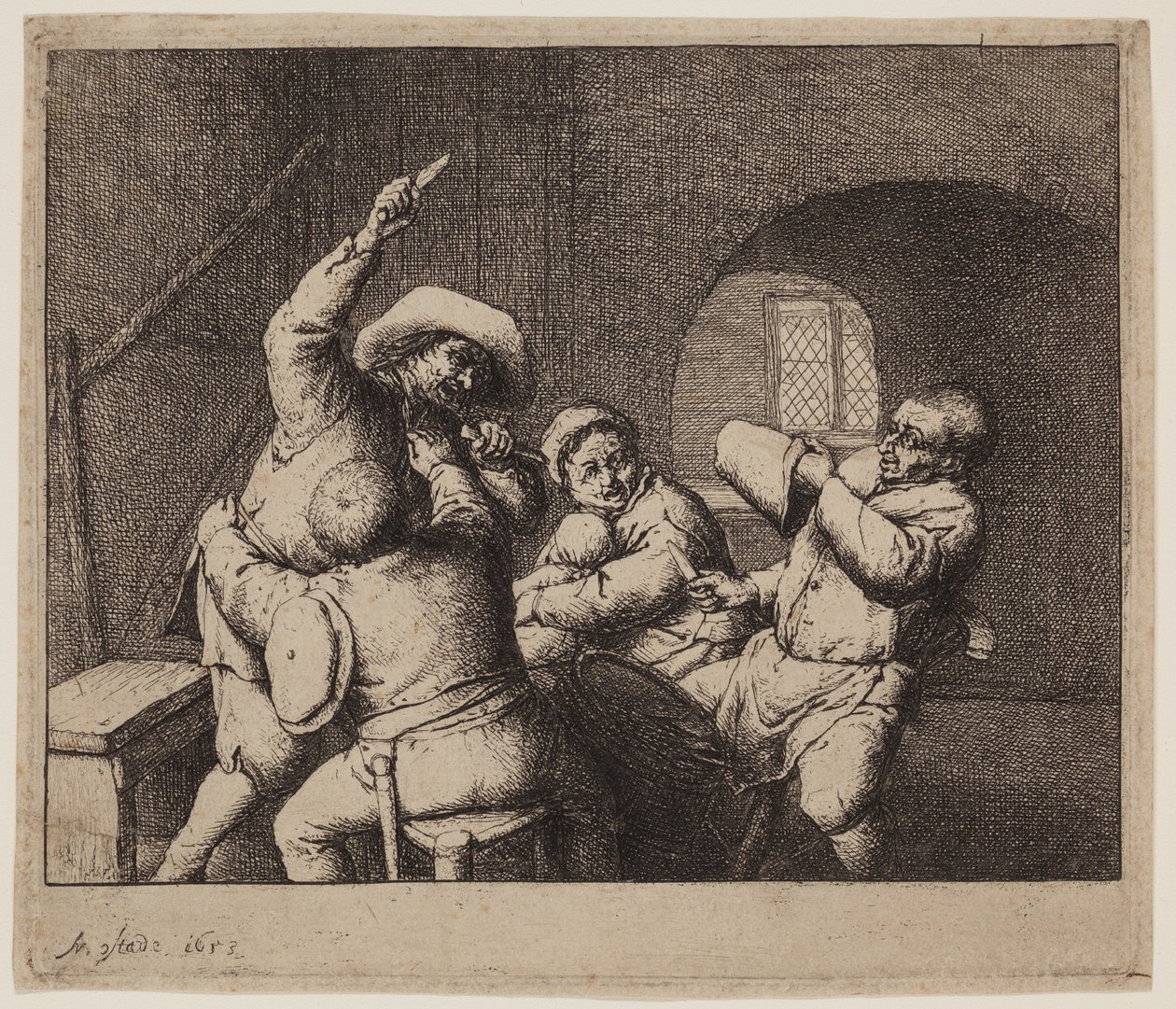 Luta com facas de Adriaen Jansz. van Ostade