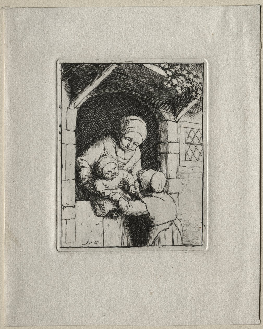 Mãe e dois filhos. de Adriaen Jansz. van Ostade