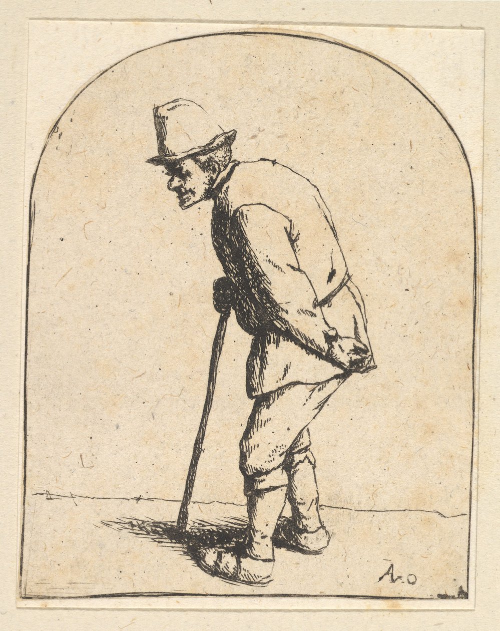 Camponês com Vara, 1610-85. de Adriaen Jansz. van Ostade