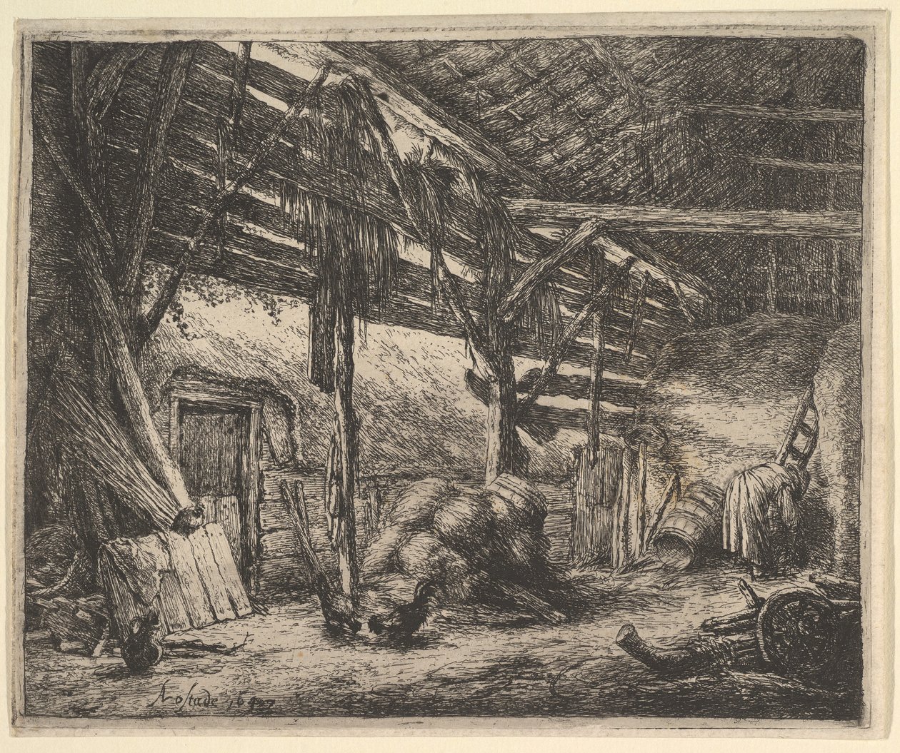 O celeiro, 1647. de Adriaen Jansz. van Ostade