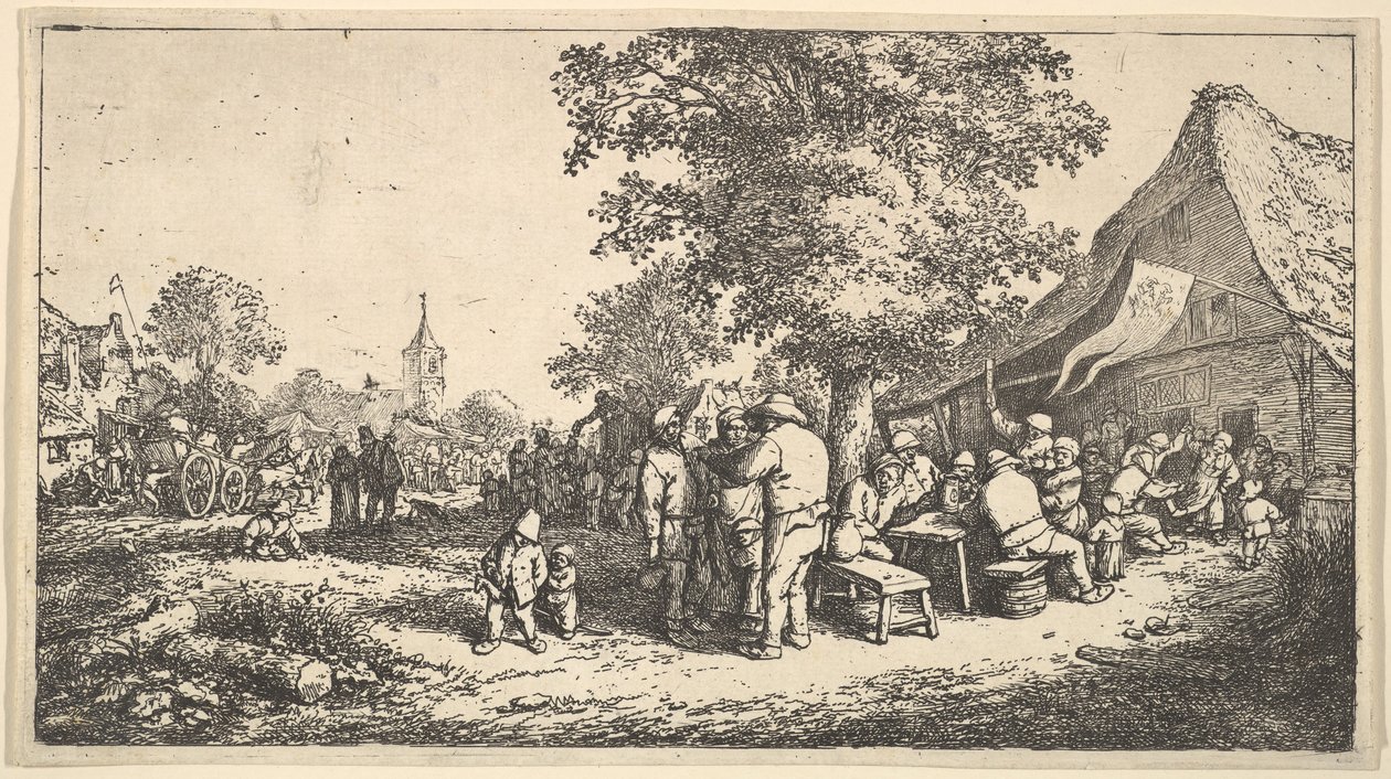 O Kermess sob a grande árvore, 1610-85. de Adriaen Jansz. van Ostade