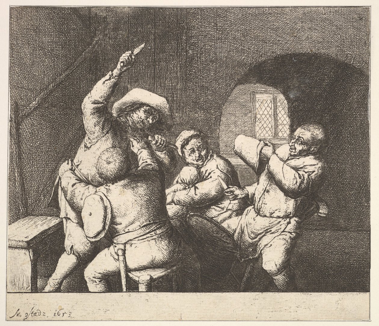 O impulso da faca, 1610-85. de Adriaen Jansz. van Ostade