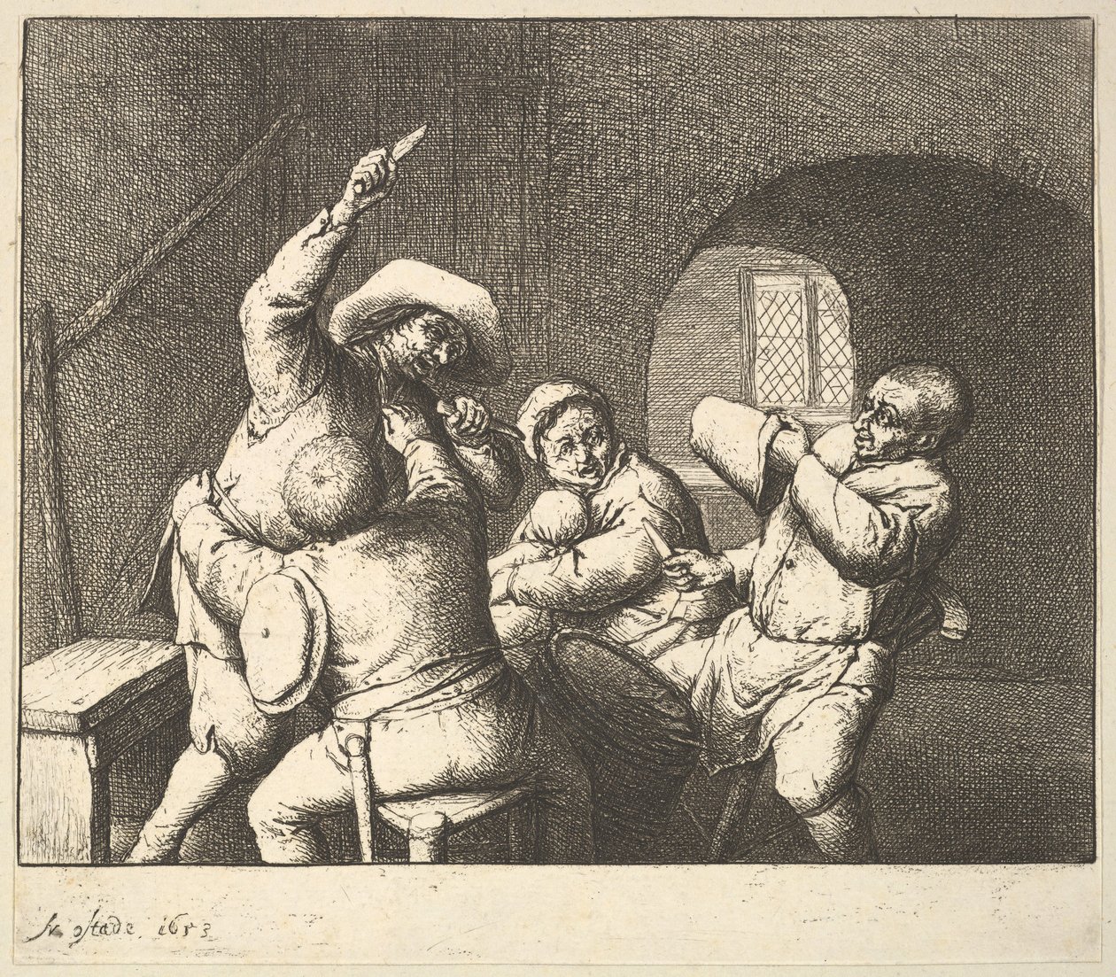O impulso da faca, 1610-85. de Adriaen Jansz. van Ostade