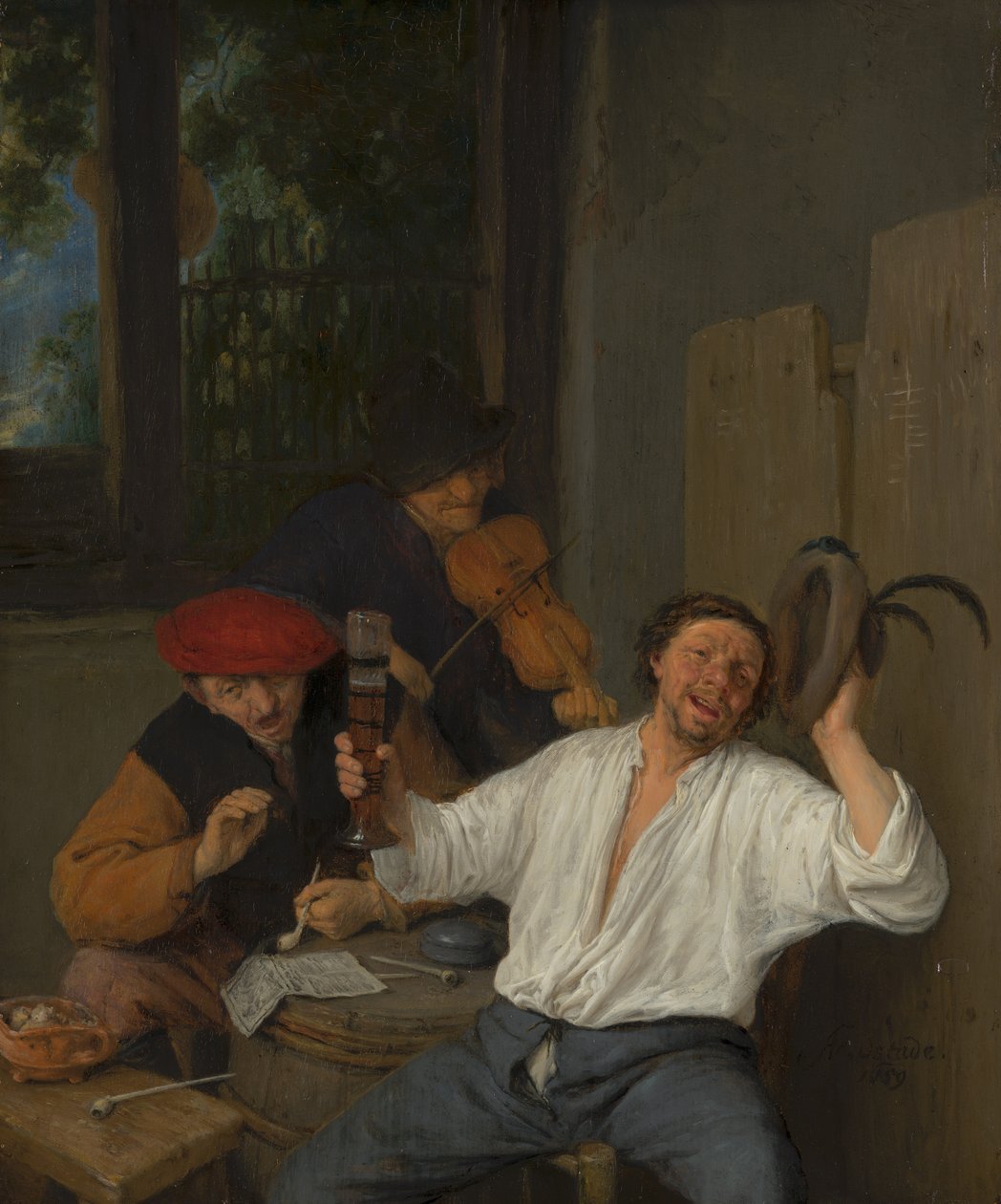 Os bebedores alegres, 1659 de Adriaen Jansz. van Ostade