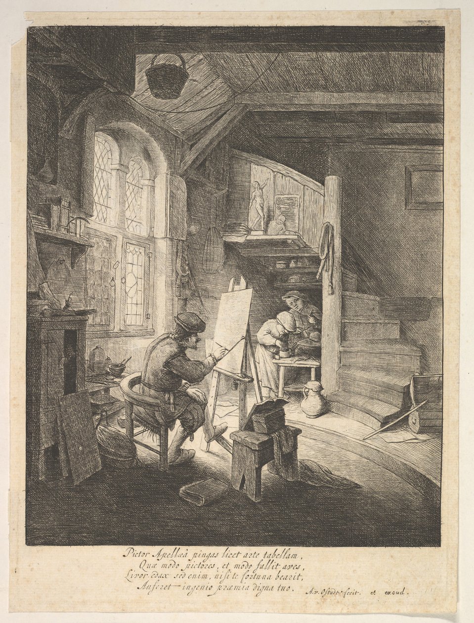 O pintor, século XVII. de Adriaen Jansz. van Ostade