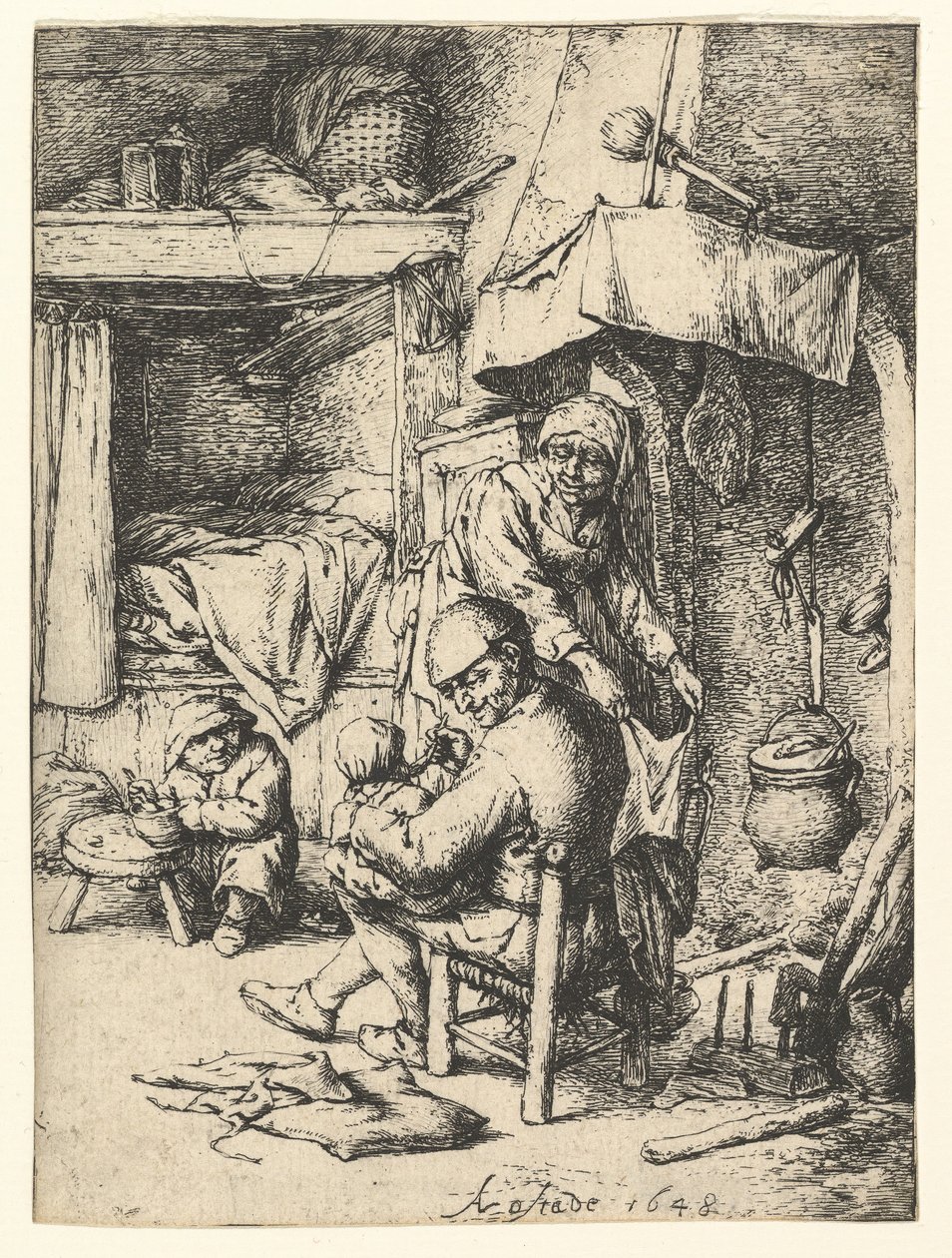 The Pater Familias, 1648.  de Adriaen Jansz. van Ostade