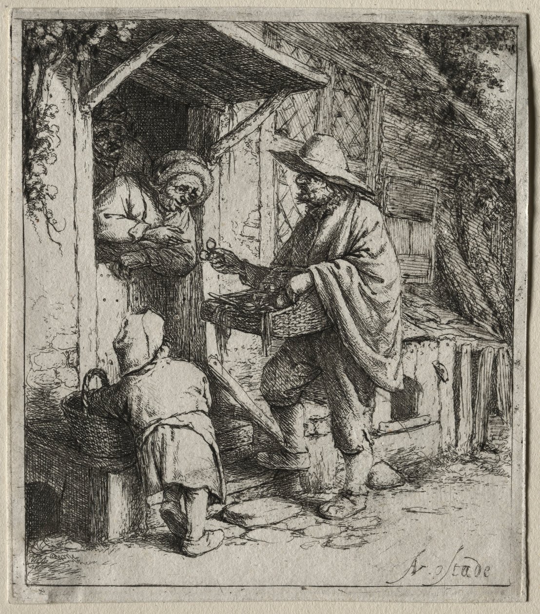 O vendedor de óculos. de Adriaen Jansz. van Ostade