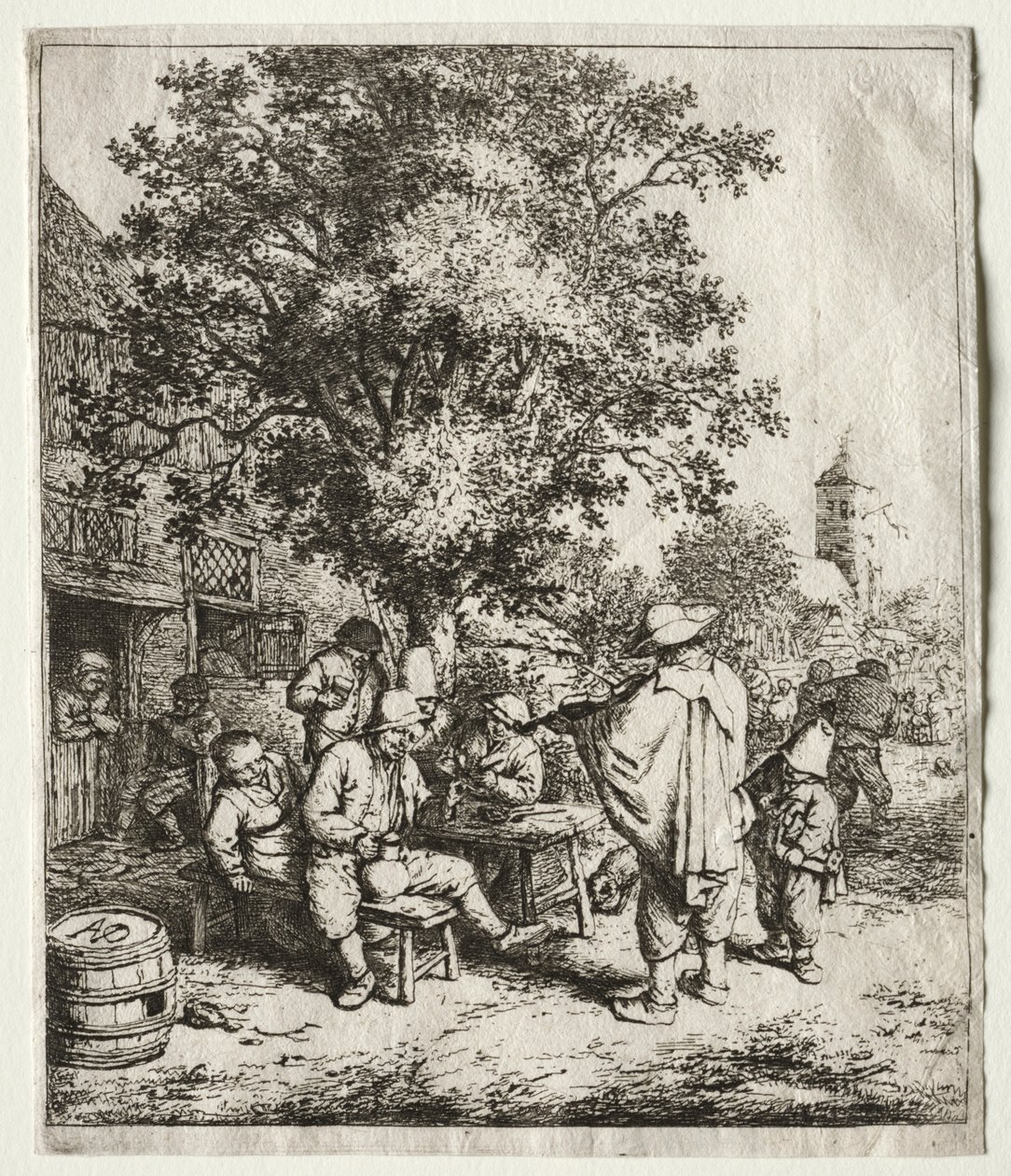 O violinista e o garoto arrogante. de Adriaen Jansz. van Ostade