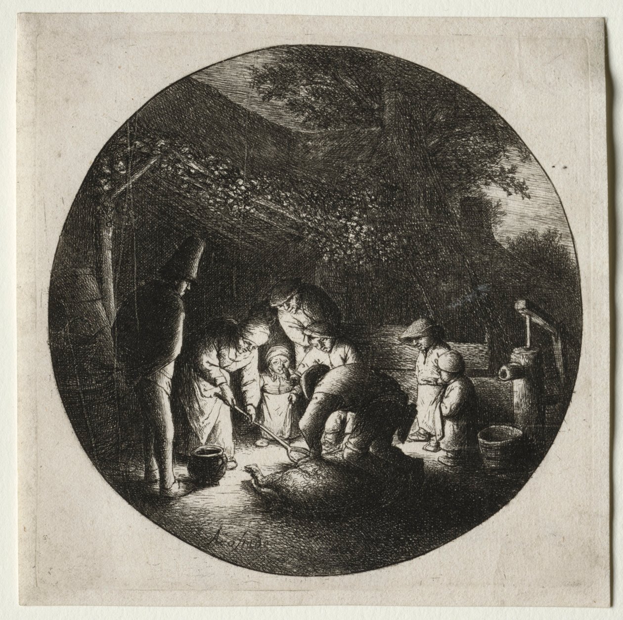 Os porquinhos. de Adriaen Jansz. van Ostade
