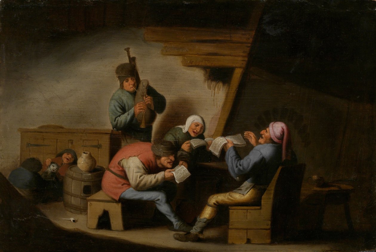 Os cantores da vila de Adriaen Jansz. van Ostade