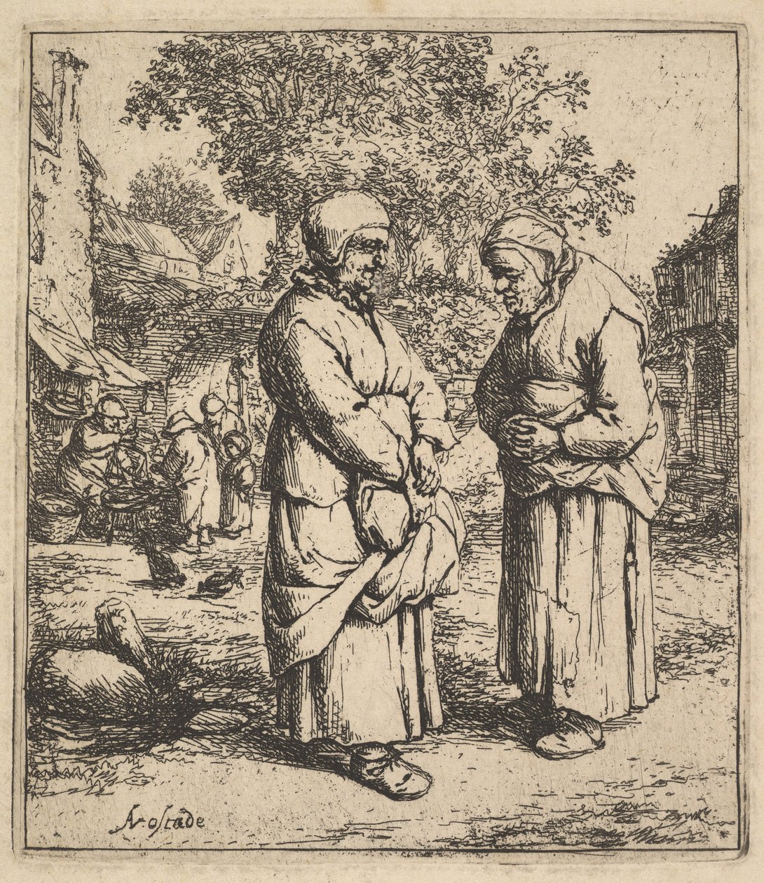Duas fofocas, 1610-85. de Adriaen Jansz. van Ostade