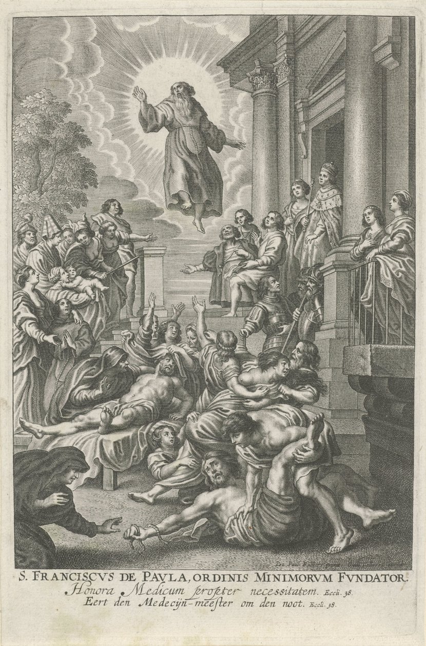 H. São Francisco de Paula cura os doentes
S. Francis de Paula, Ordinis Minimorum Fundator (título sobre o objecto) de Adriaen Lommelin