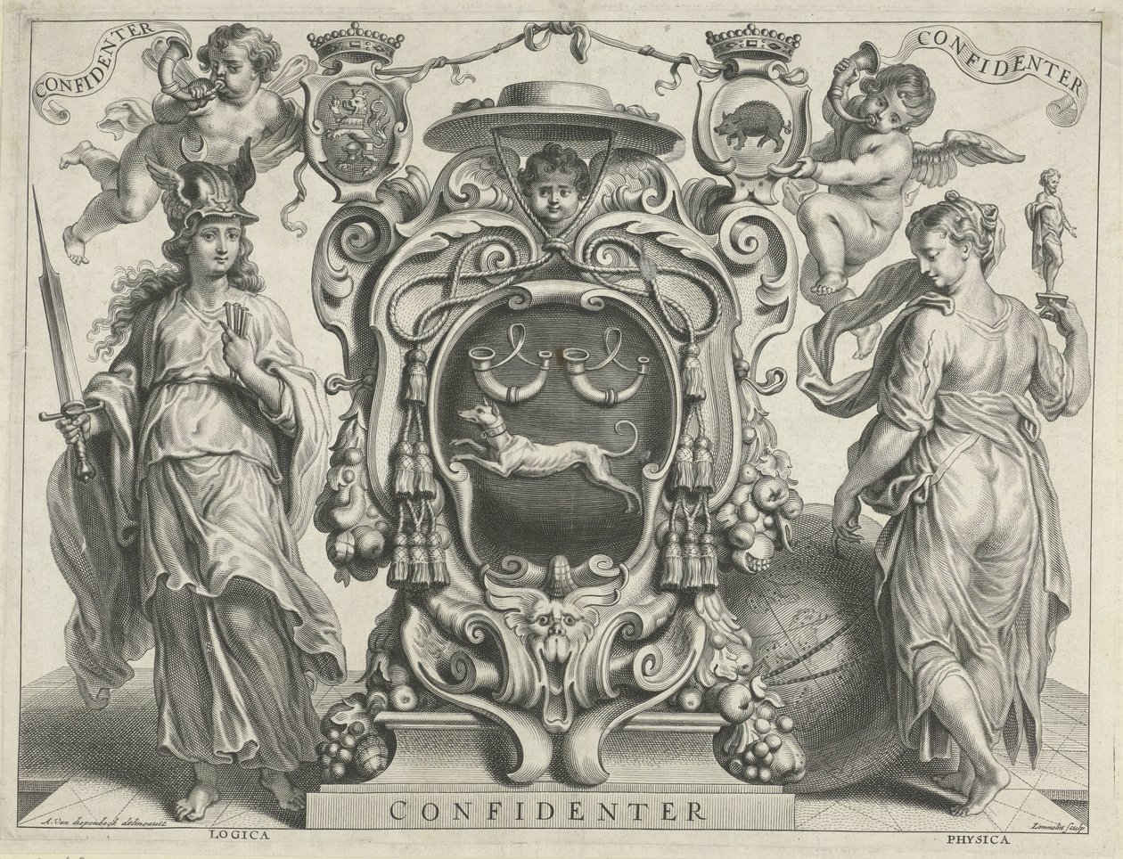 Brasão de armas de Antonius Triest
Confidente (título sobre o objecto) de Adriaen Lommelin