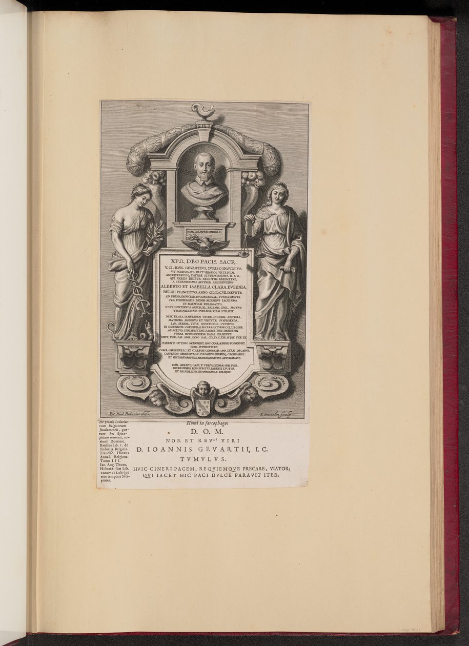 Epitáfio de Claude Jean Gevaert de Adriaen Lommelin after Sir Peter Paul Rubens
