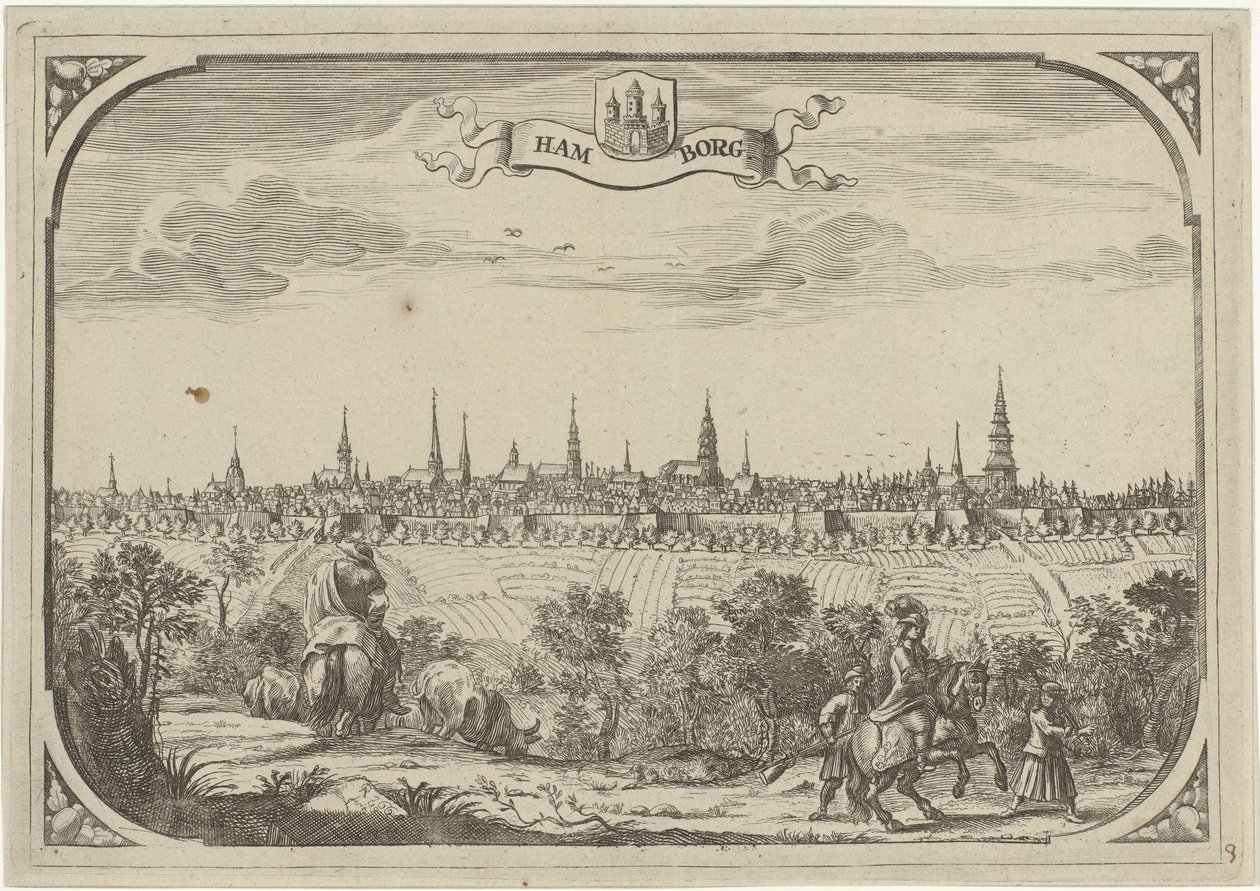Vista da cidade de Hamburgo de Adriaen Oudendijck