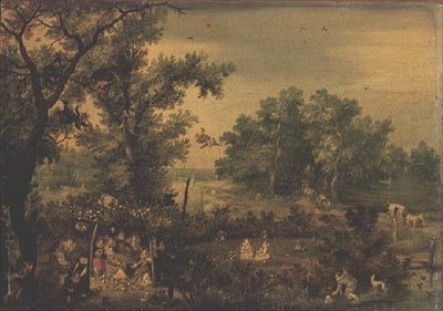 Mulheres Elegantes Fazendo Música em Árvore de Adriaen Pietersz. van de Venne