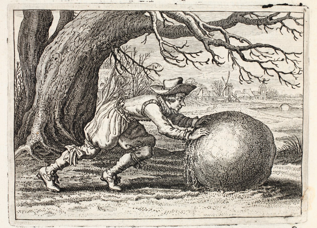 Honra e virtude, ilustração de &39;Emblemata of Zinne work&39; de Johannes de Brune (1589-1658), Jan Jacobs Schipper, Amsterdã, 1661 de Adriaen Pietersz van de Venne