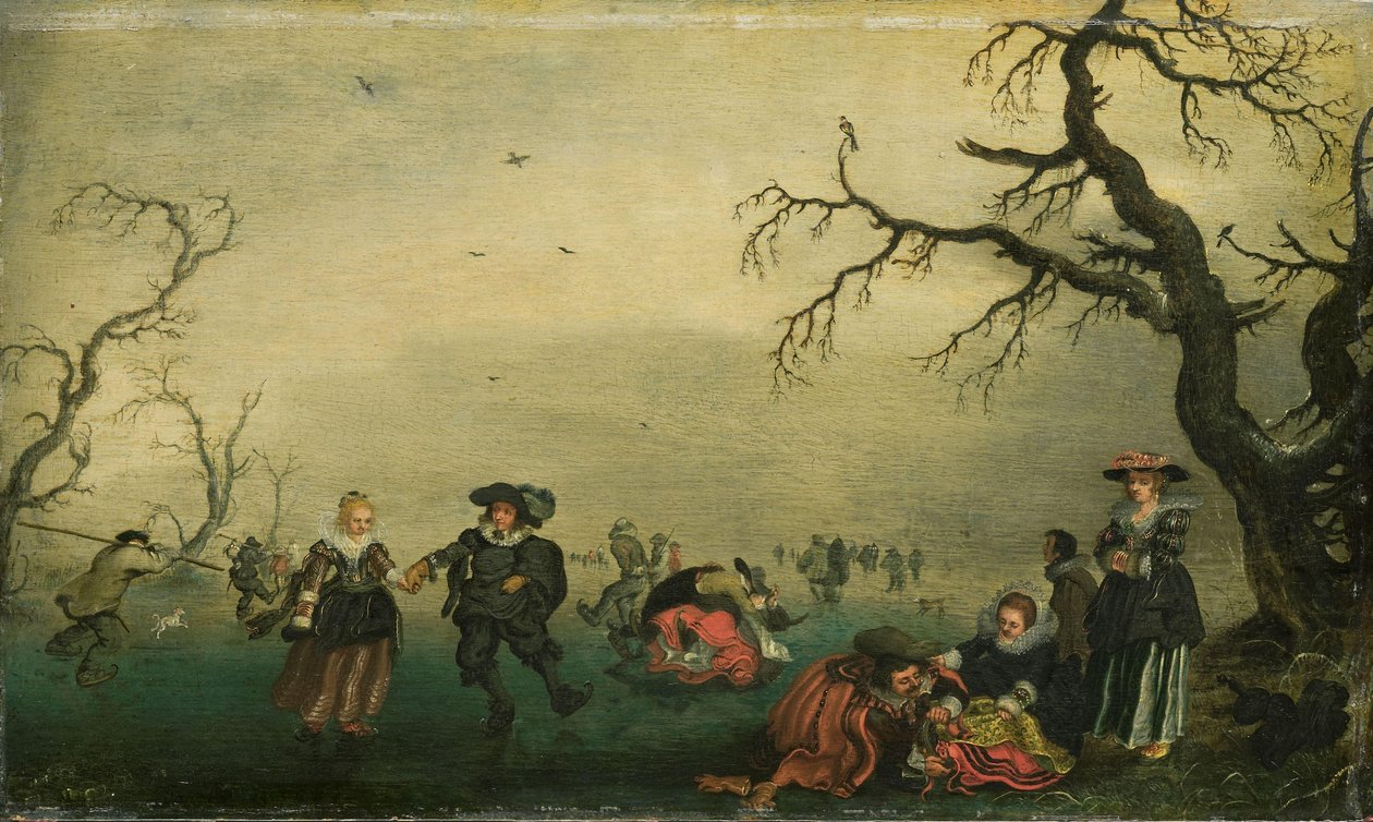 Patinadores no gelo de Adriaen Pietersz van de Venne