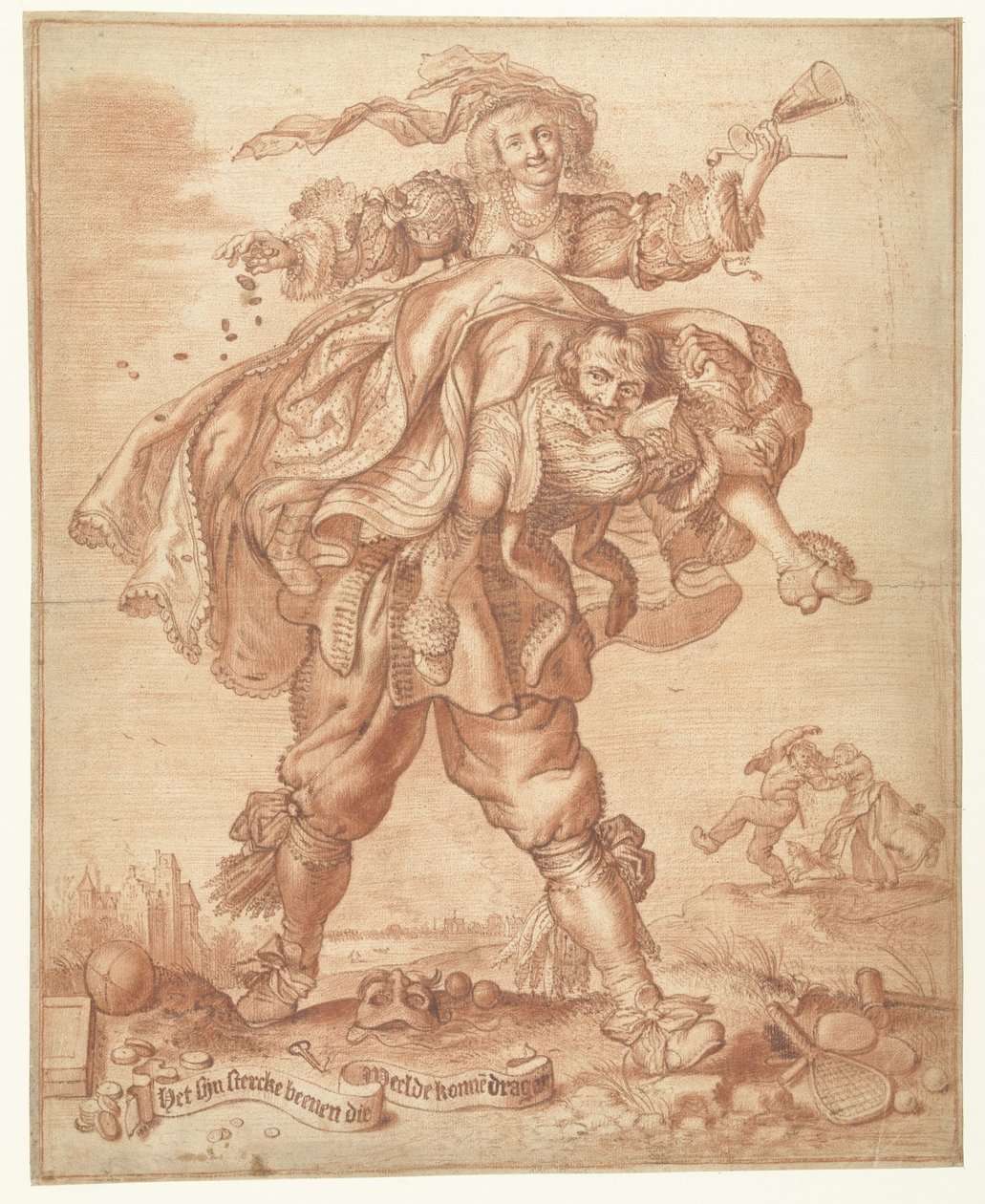 É preciso ter pernas fortes para transportar o luxo
"É preciso pernas fortes para transportar luxo de Adriaen Pietersz van de Venne