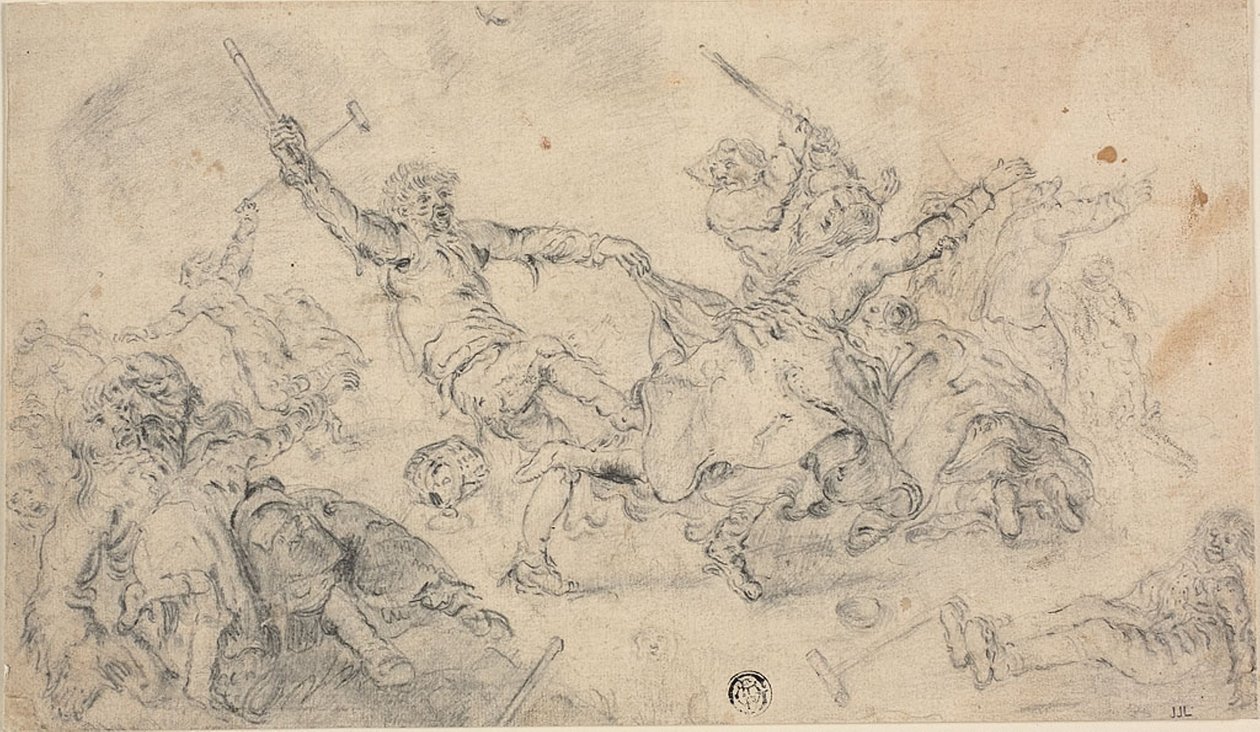 Camponeses em uma briga de Adriaen Pietersz. van de Venne