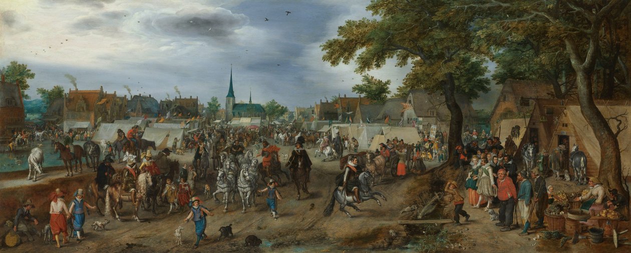 Príncipe Maurice e Frederick Henry na Feira do Cavalo de Valkenburg, 1618 de Adriaen Pietersz van de Venne