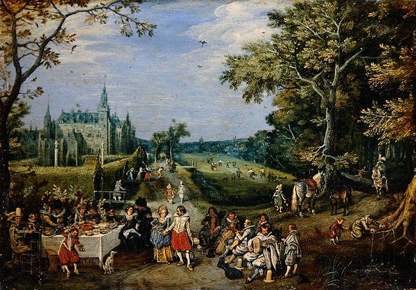 A Parábola do Filho Pródigo (óleo sobre cobre) de Adriaen Pietersz. van de Venne