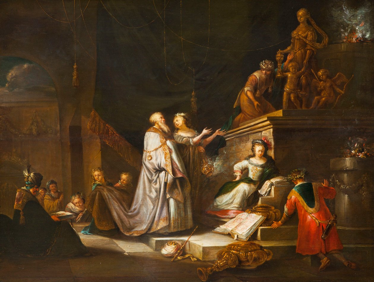 A idolatria do rei Salomão. de Adriaen Verdoel