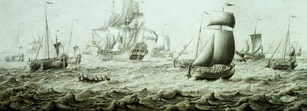 Expedição em águas agitadas (desenho a lápis) de Adriaen van Salm