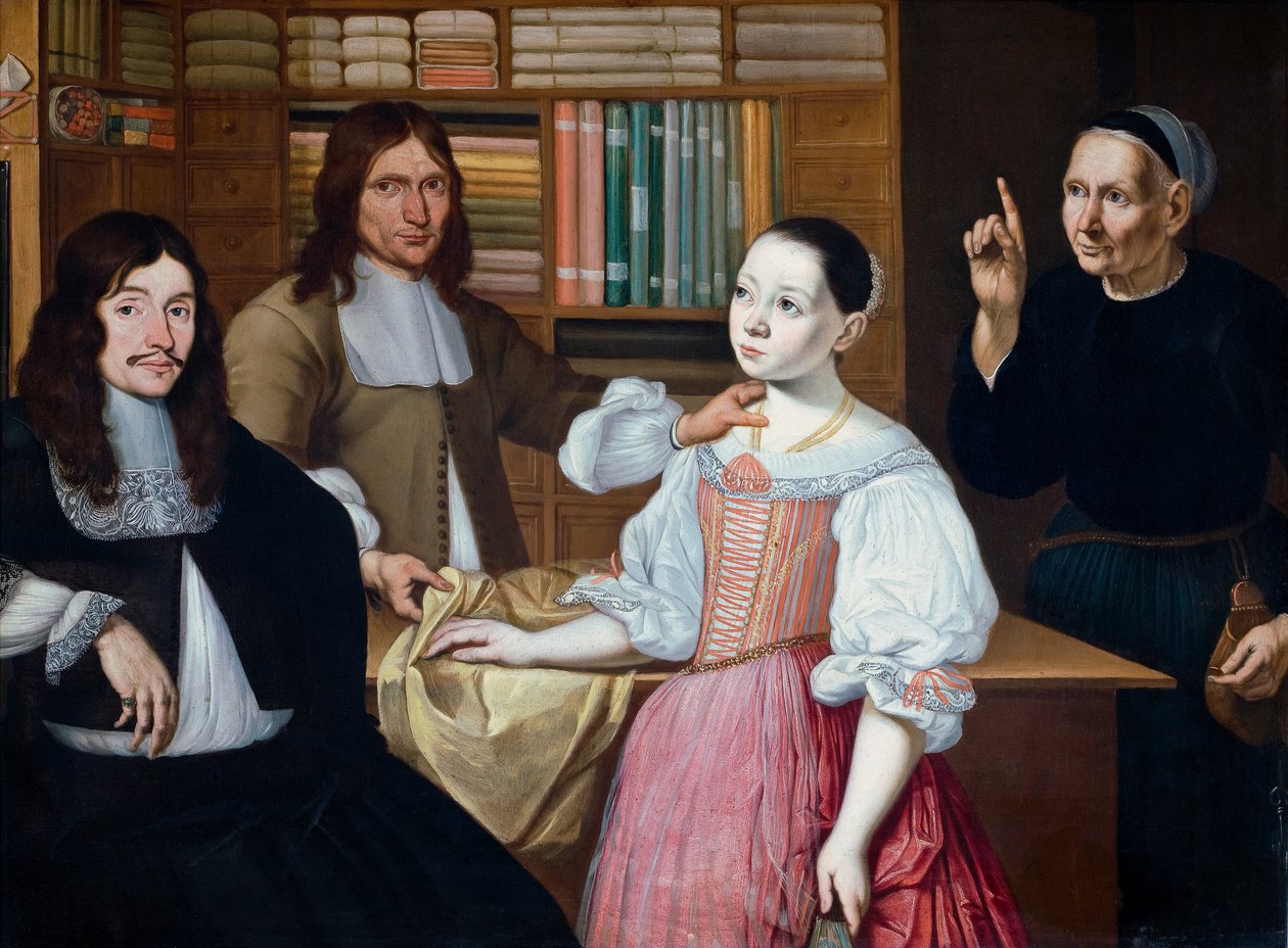 Na loja da Draper de Adriaen van Bloemen