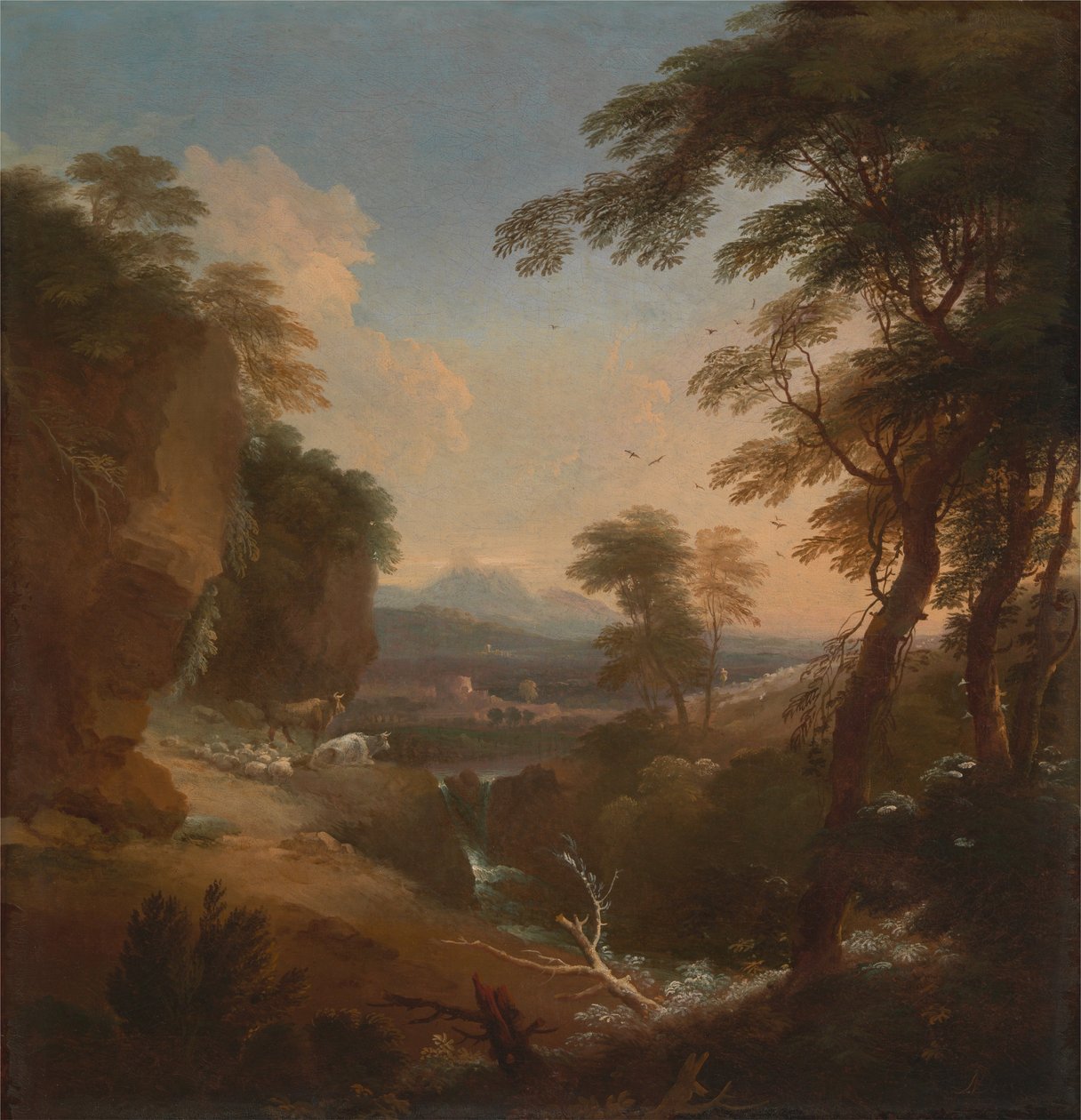 Paisagem com montanhas distantes de Adriaen van Diest