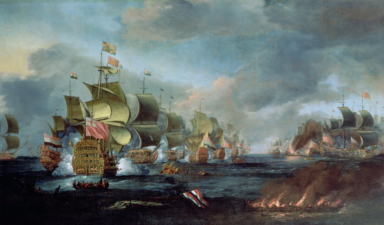 A Batalha de Lowestoft, 3 de junho de 1665 de Adriaen van Diest