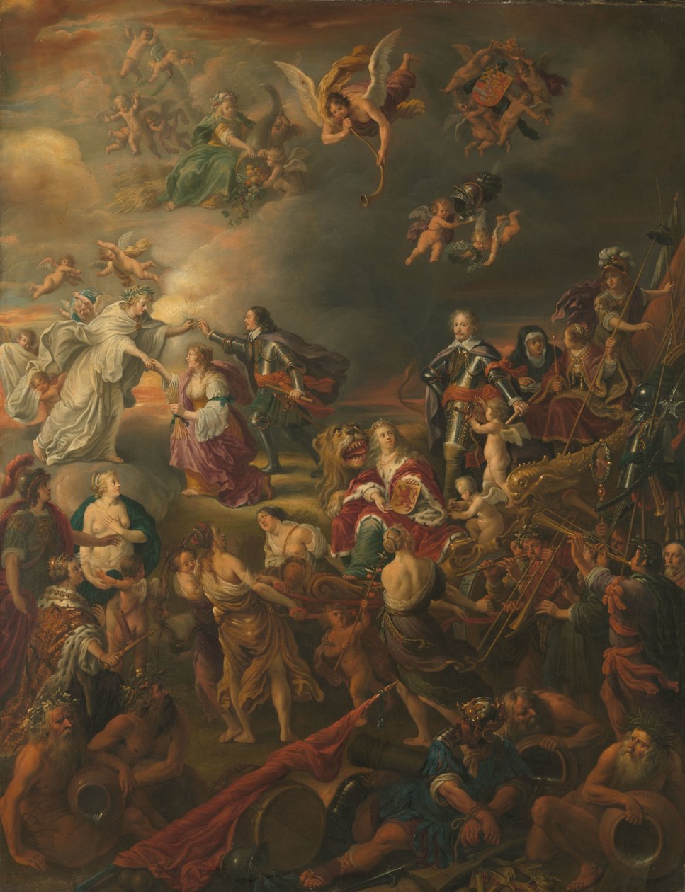 Alegoria da Paz sob Stadholder Willem II de Adriaen van Nieulandt (I)