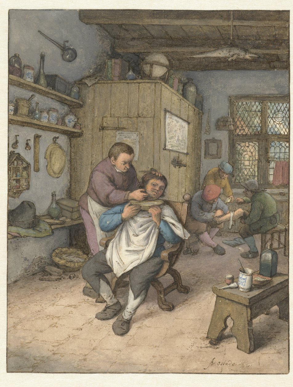 Uma barbearia
Barbearia de Adriaen van Ostade