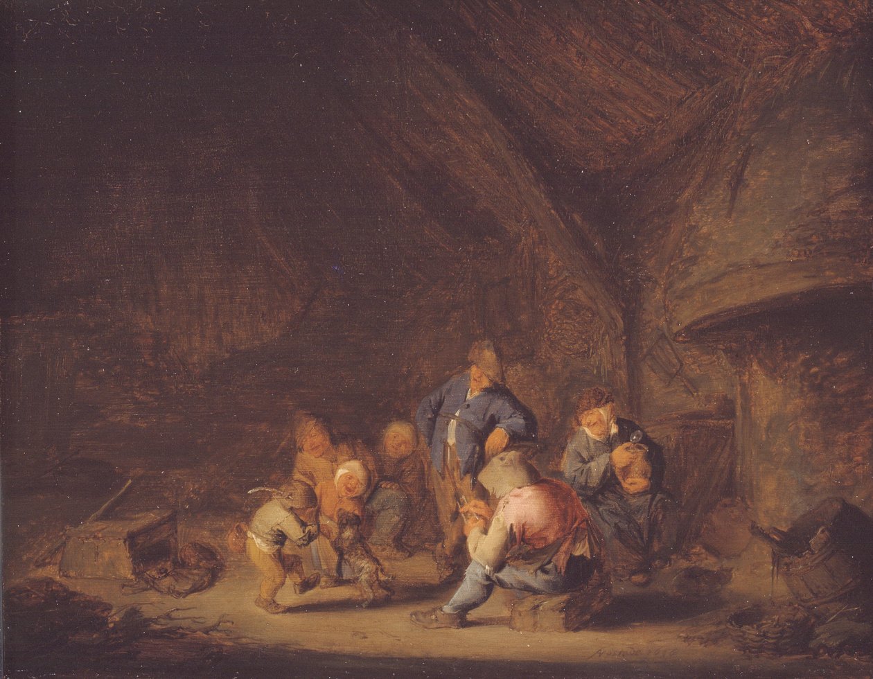 Um quarto em uma casa de campo de Adriaen van Ostade