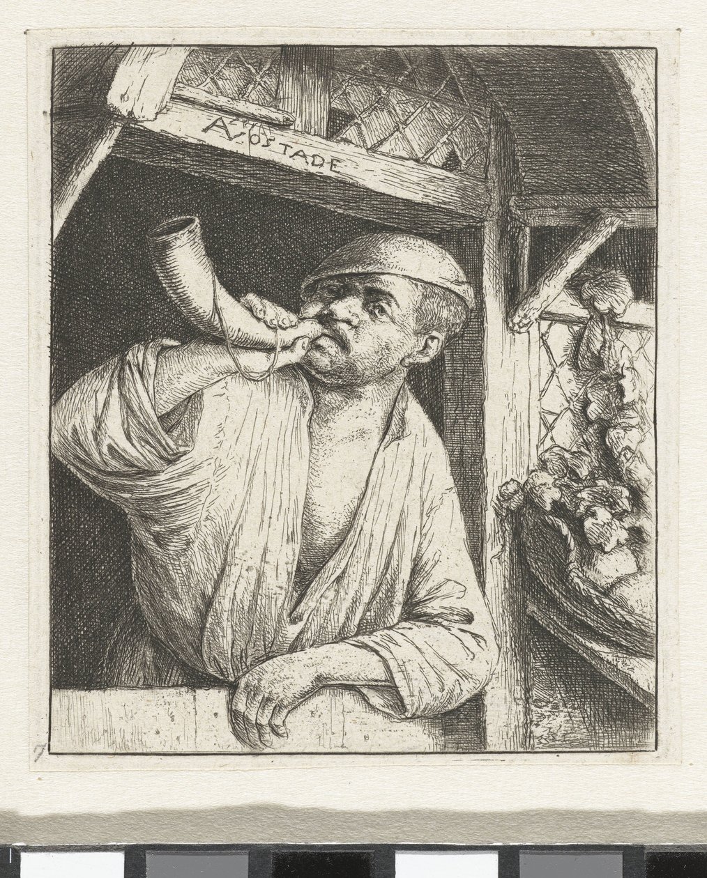 Padeiro toca uma buzina de Adriaen van Ostade