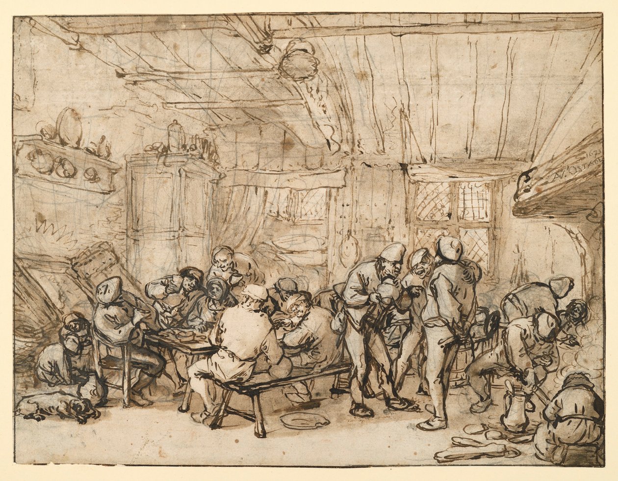 Camponeses na taberna de Adriaen van Ostade