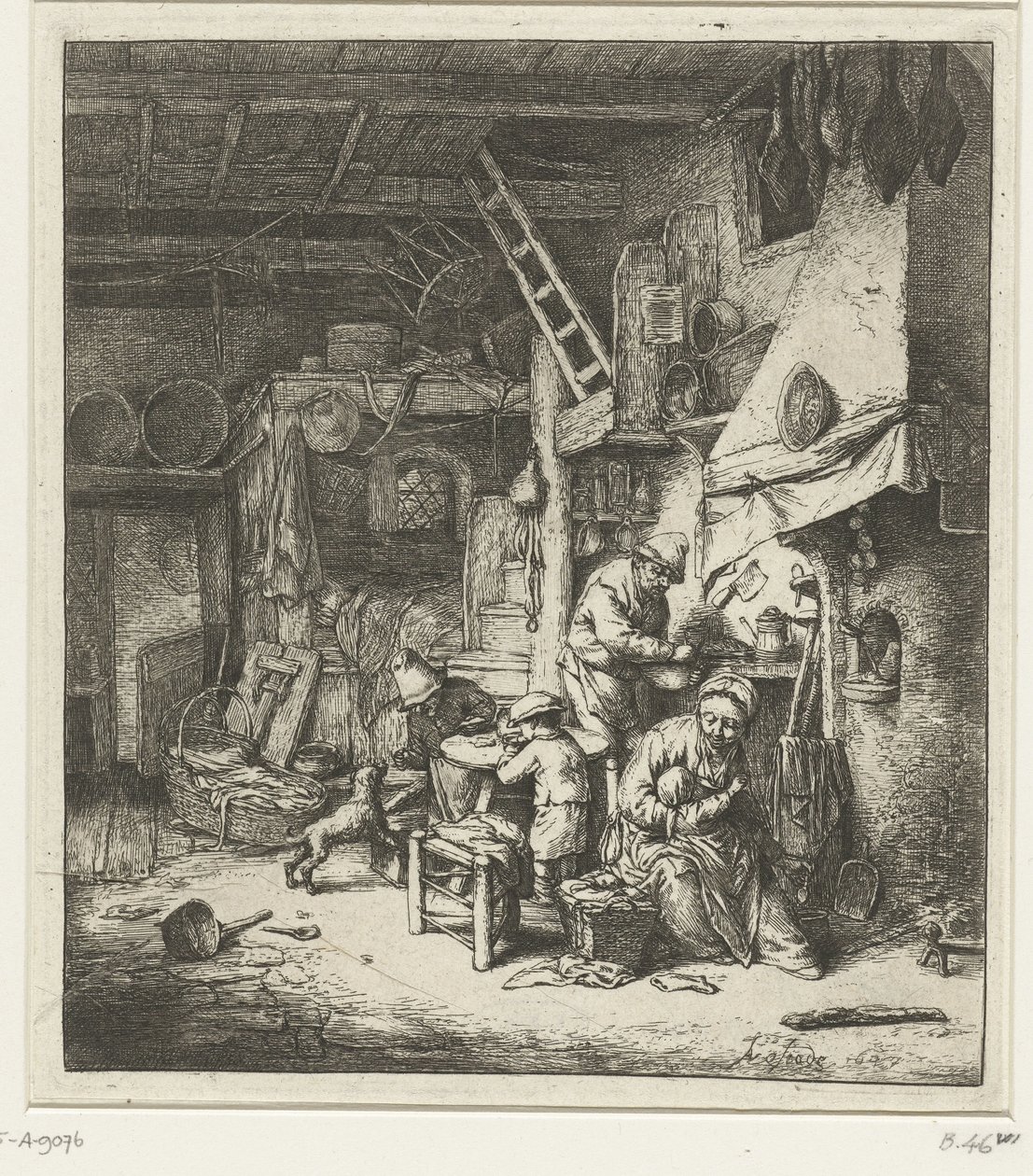 Família de agricultor no interior A casa de Adriaen van Ostade