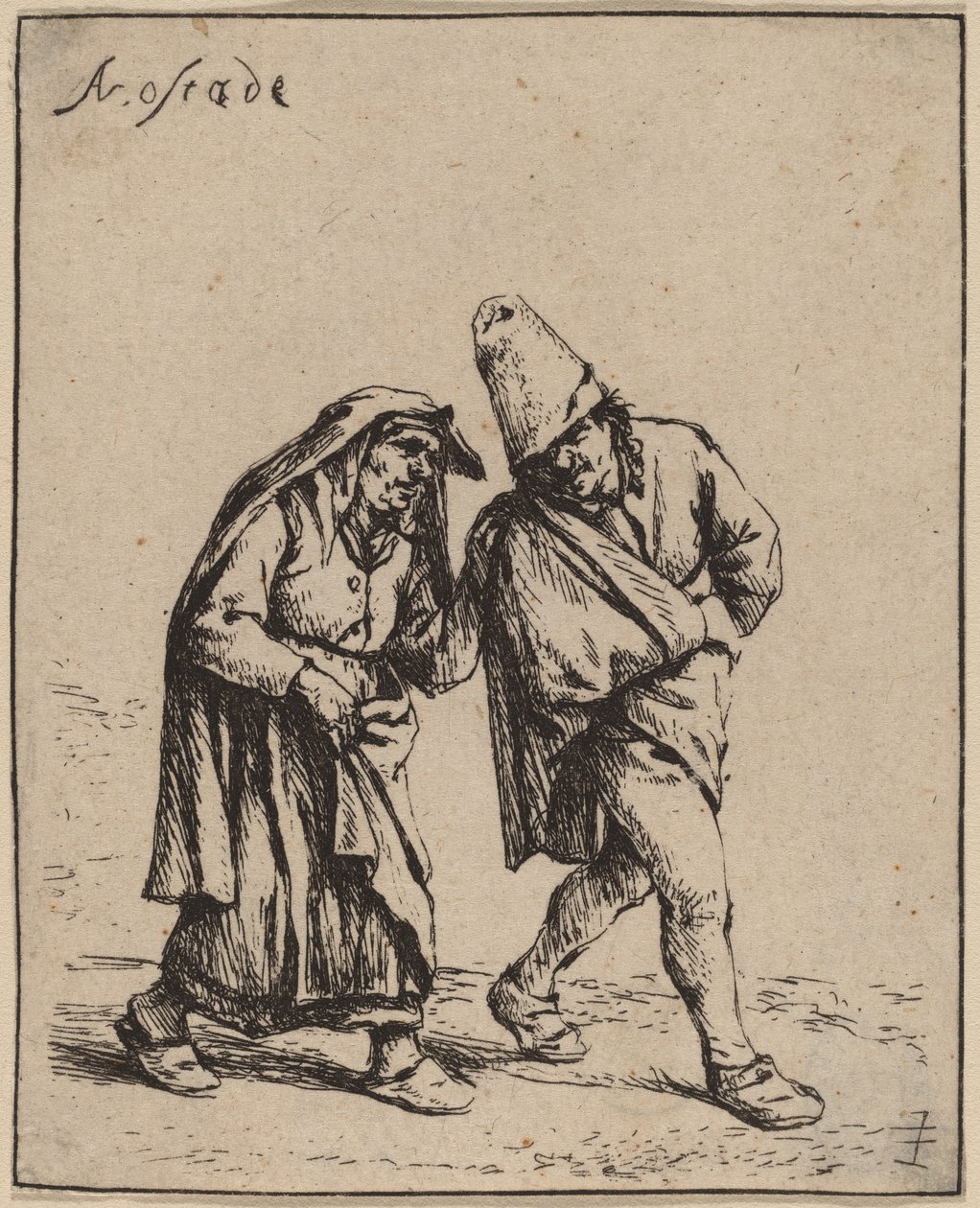Casal caminhando de Adriaen van Ostade