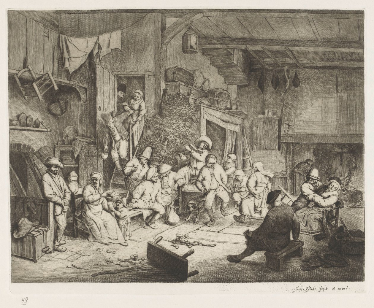 Dança na estalagem de Adriaen van Ostade