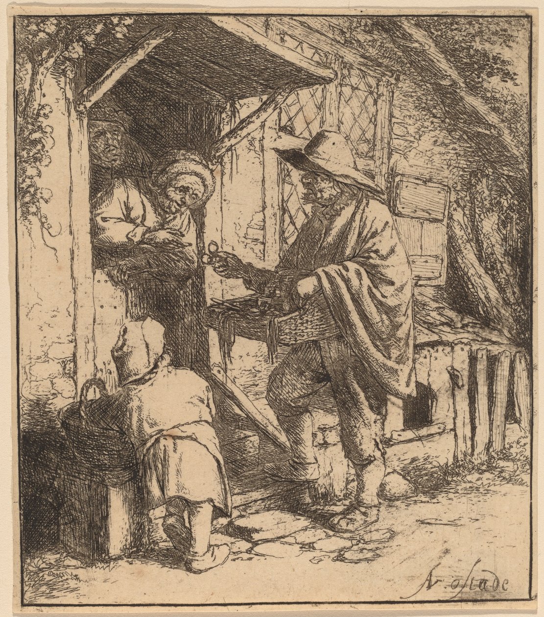 Vendedor de óculos de Adriaen van Ostade