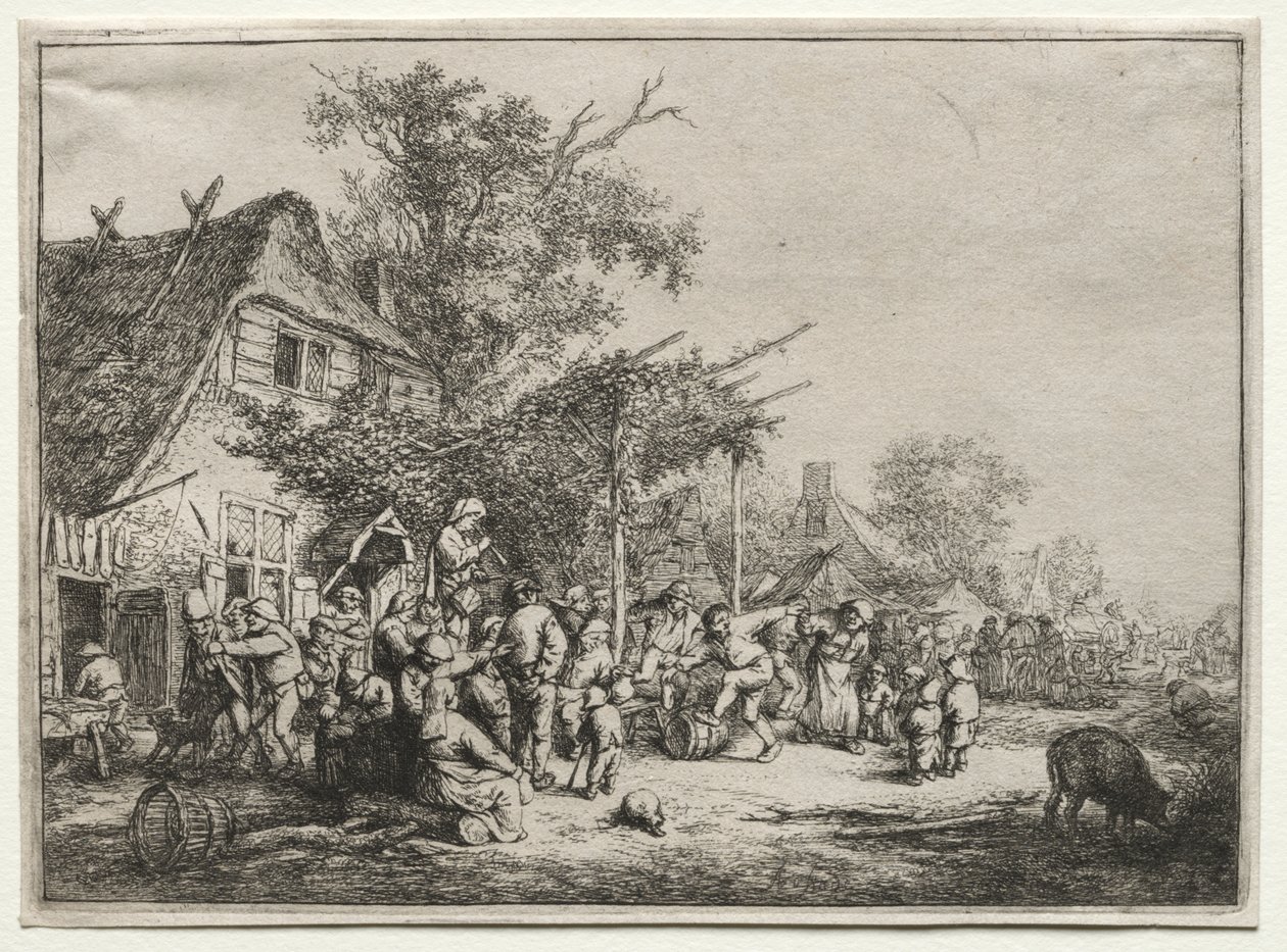 Festival sob a treliça de Adriaen van Ostade