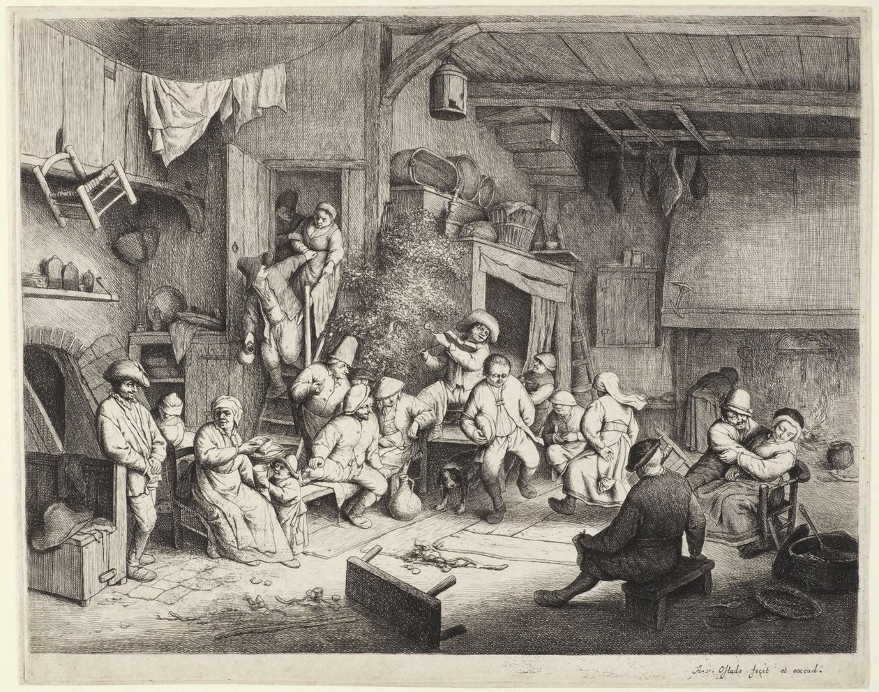 Interior de uma cervejaria holandesa de Adriaen van Ostade