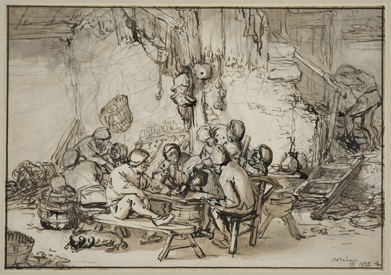 Interior de uma taberna de Adriaen van Ostade