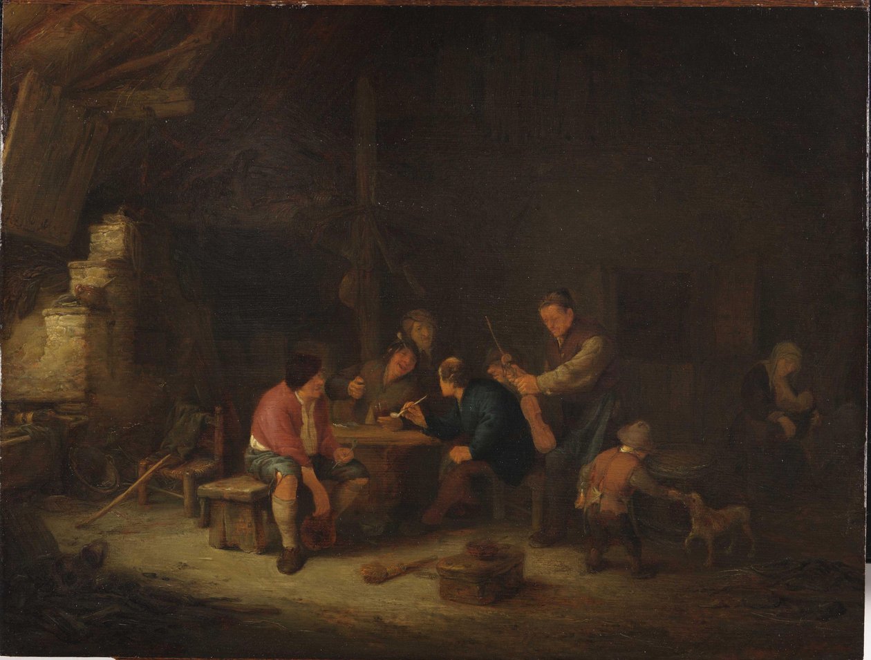 Interior com camponeses de Adriaen Jansz. van Ostade