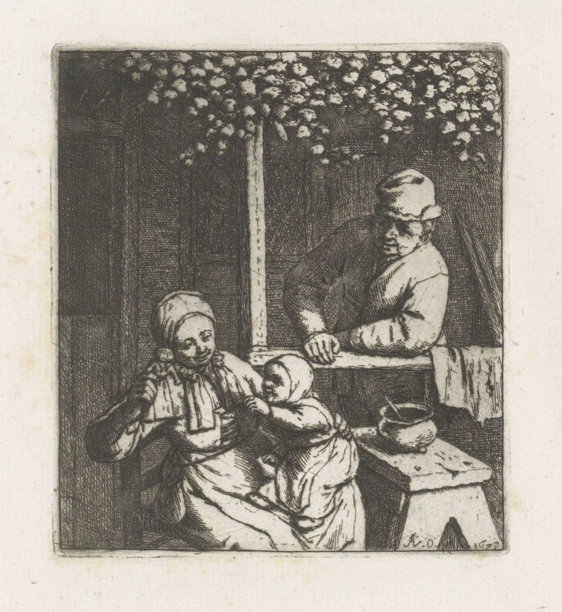 Criança pegando uma boneca de Adriaen van Ostade