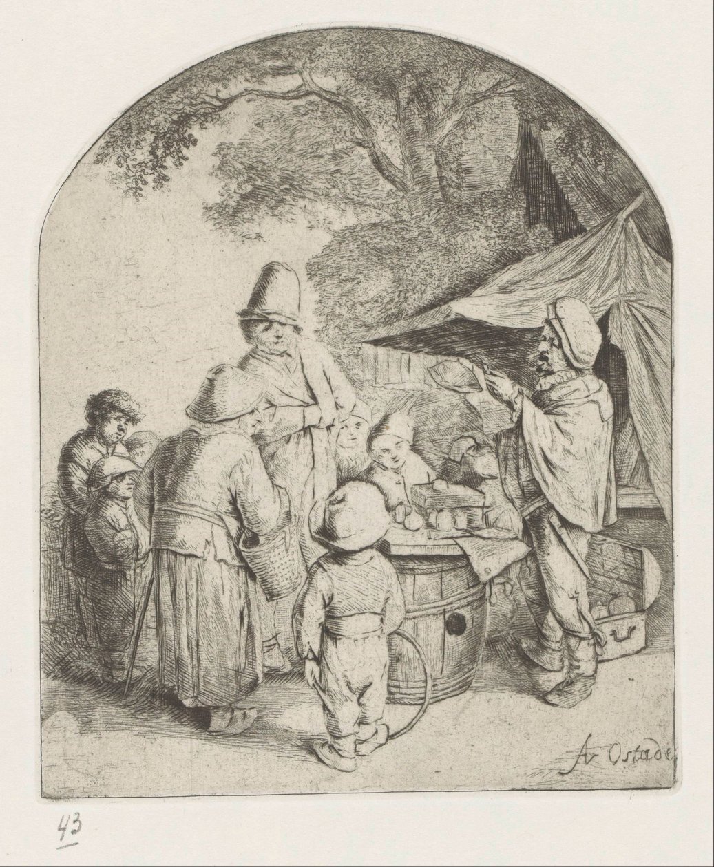 Quack vende os seus produtos de Adriaen van Ostade