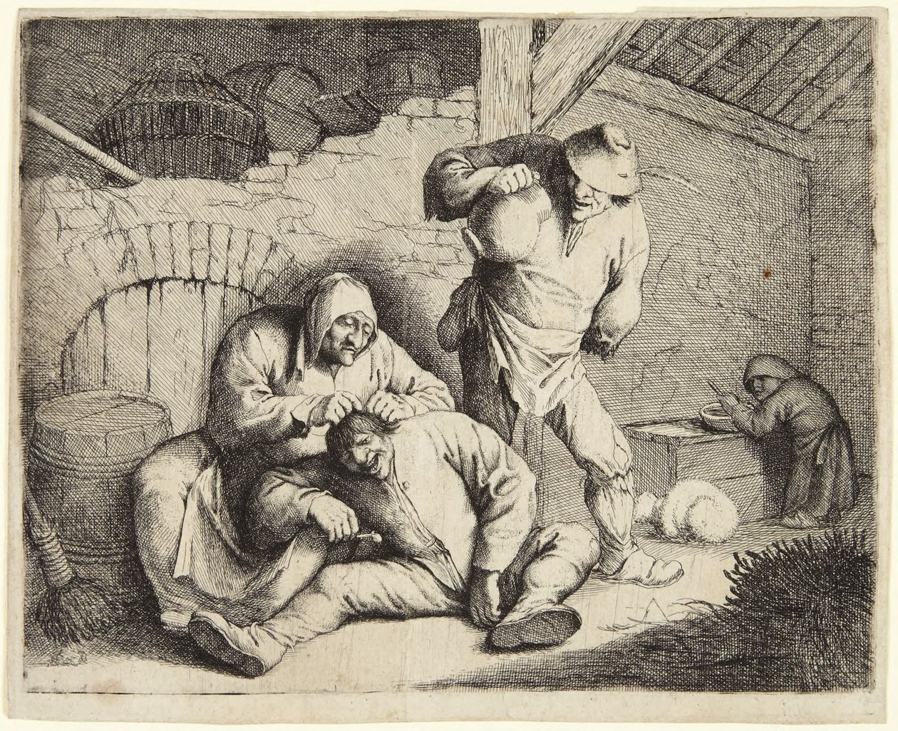 A mulher que apanha pulgas de Adriaen van Ostade